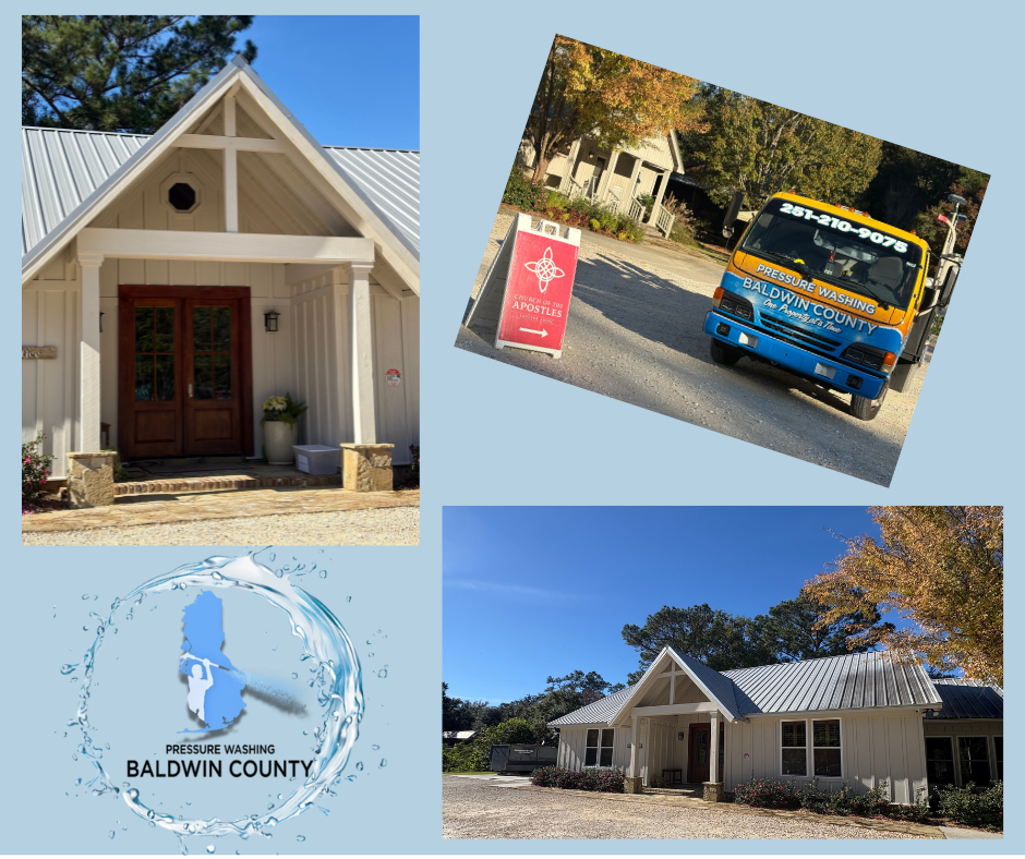 Baldwin County’s Top Commercial Washing Company recently completed a full commercial exterior cleaning project for a historic church in beautiful Montrose, AL