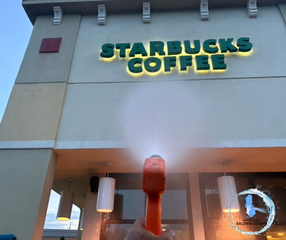 Commercial Pressure Washing for Starbucks in Mobile, AL – Baldwin County’s Top House Washing Company Delivers Sparkling Results